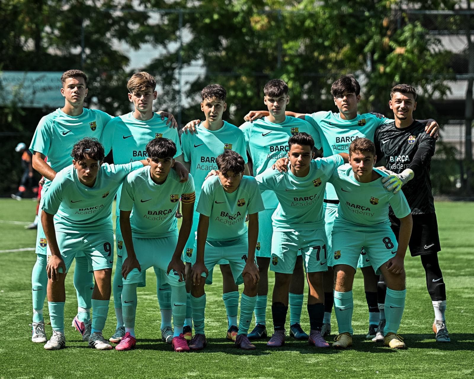 Barça Academy București team photograph, Lucian as goalkeeper
